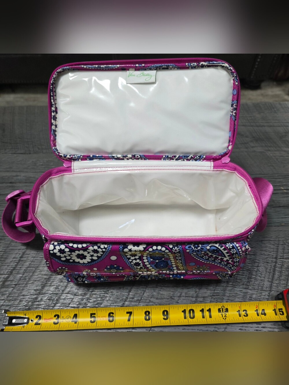 Vera Bradley Crossbody Purple Insulated Cooler Lunch Box Or Cosmetic Bag - Picture 4 of 6